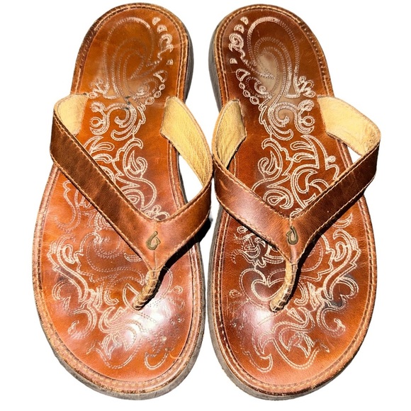 OluKai Shoes - OLUKAI Women’s Leather Paniolo Sandals 7
